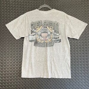 Vintage‎ Y2K USA Coastal Guard Oarsman Gray Shield Of Freedom T Shirt Men's Sz M